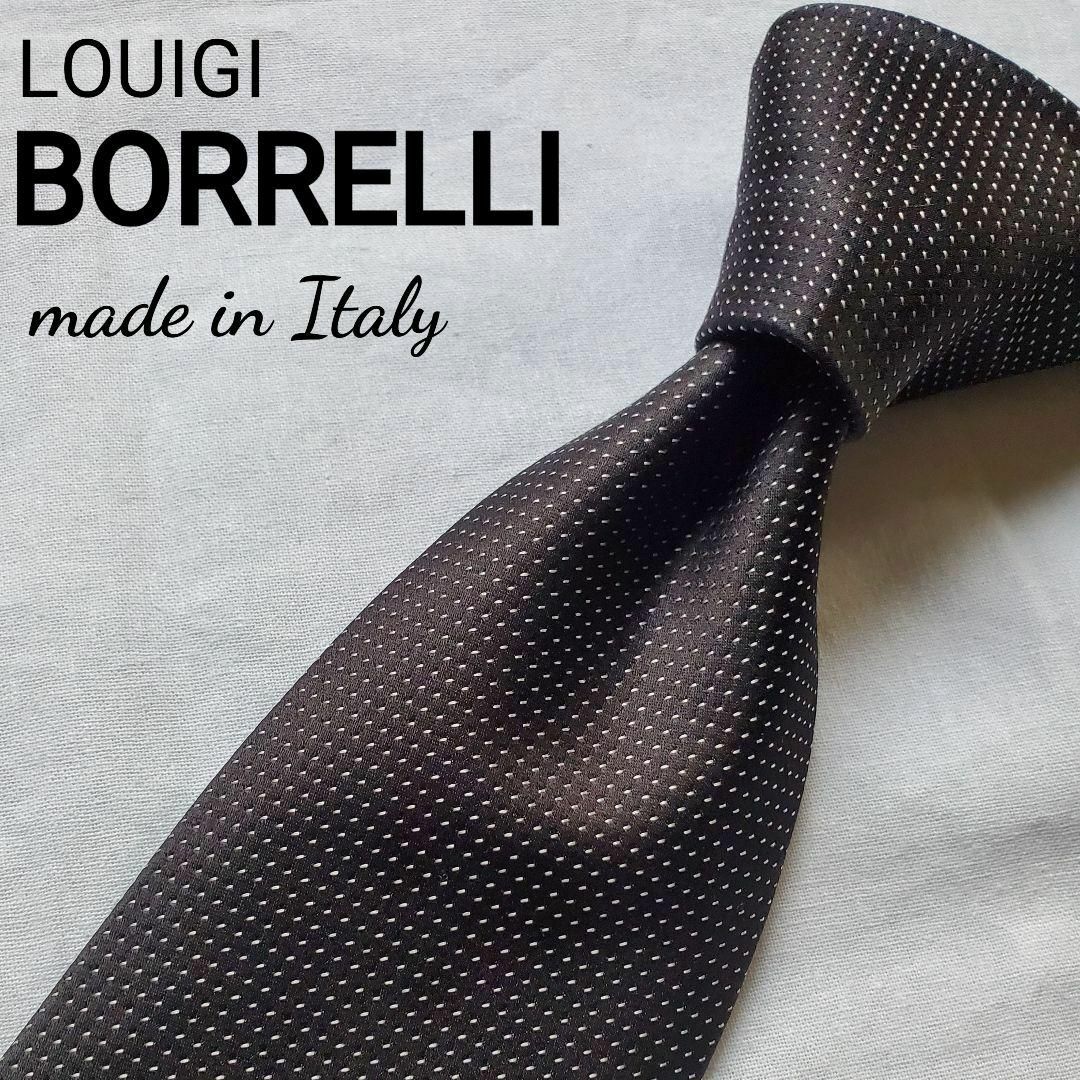 LUIGI BORRELLI(ルイジボレッリ)のあつ様売約済み　luigi borrelli 　黒　ドット　素敵なネクタイ メンズのファッション小物(ネクタイ)の商品写真