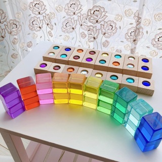 アクリルキューブ 20個 ジュエルブロック 16個 子供 知育玩具 人気 積み木(積み木/ブロック)