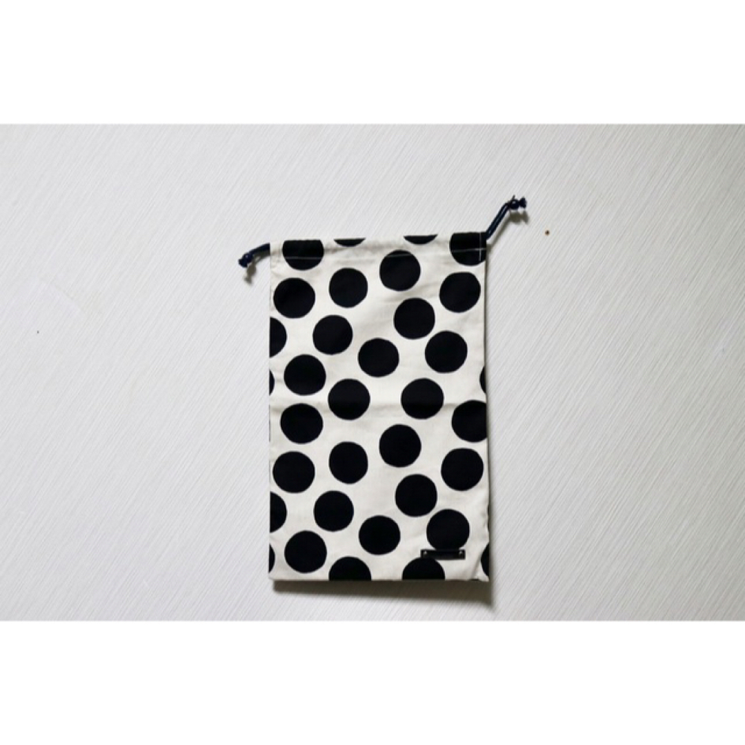 巾着袋 (水玉･蜜柑)　M 綿生地　NiLco≒de ハンドメイドのファッション小物(バッグ)の商品写真