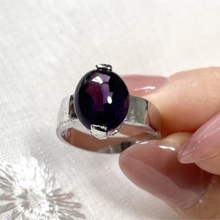 ◆ヴィンテージリング 指輪 アメジスト 宝石天然石 シルバー 11号 昭和レトロ(リング(指輪))