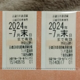 近鉄 株主優待乗車券 2枚セット 有効期限：2024年7月末日まで(鉄道乗車券)
