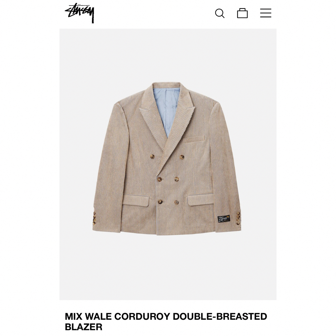 MIX WALE CORDUROY DOUBLE-BREASTED BLAZERテーラードジャケット