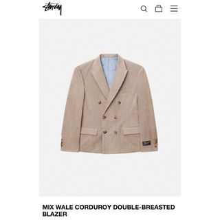 ステューシー(STUSSY)のMIX WALE CORDUROY DOUBLE-BREASTED BLAZER(テーラードジャケット)