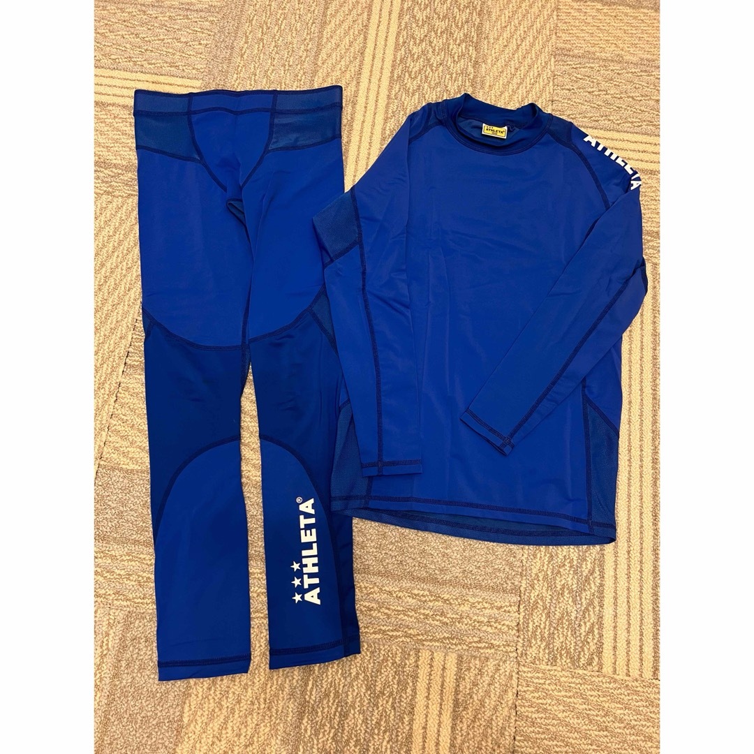 ATHLETA(アスレタ)のアスレタ　パワーインナーシャツ＆パンツ　150 ブルー スポーツ/アウトドアのサッカー/フットサル(ウェア)の商品写真