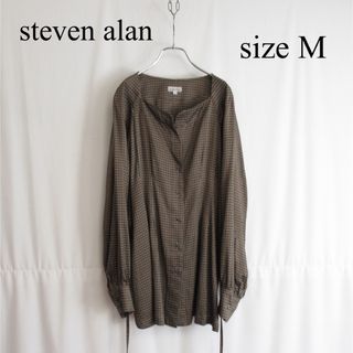 スティーブンアラン(steven alan)のsteven alan チェック柄 デザイン ブラウス シャツ トップス M(シャツ/ブラウス(長袖/七分))