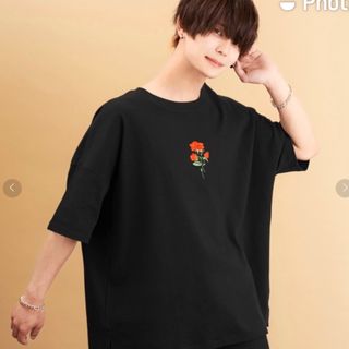 美品 ADRER KEI x COOOPER バラ刺繍ビックシルエットTシャツ(Tシャツ/カットソー(半袖/袖なし))