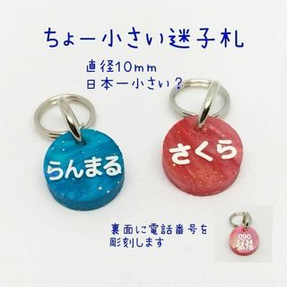 【ｍｉｎ♪様専用】ちょ～小さい迷子札　アクリル　直径10㎜　オーダーメイド(猫)