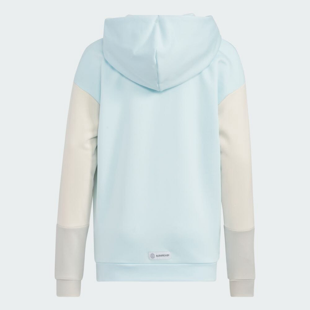 adidas(アディダス)のadidas カラーブロック ニットパーカー キッズ/ベビー/マタニティのキッズ服女の子用(90cm~)(Tシャツ/カットソー)の商品写真