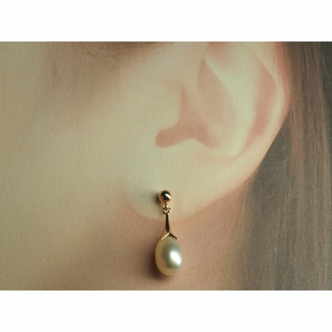 TASAKI(タサキ)の◆田崎真珠TASAKIタサキ　天然パールピアス　K14YG パール幅7.4mm珠 レディースのアクセサリー(ピアス)の商品写真