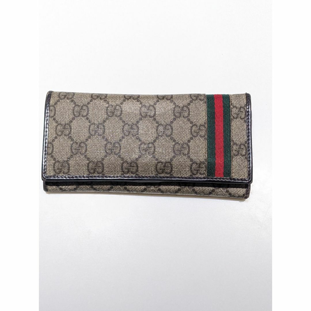 Gucci(グッチ)のGUCCI グッチ 二つ折り長財布 GGプラス×レザー シェリーライン メンズのファッション小物(長財布)の商品写真