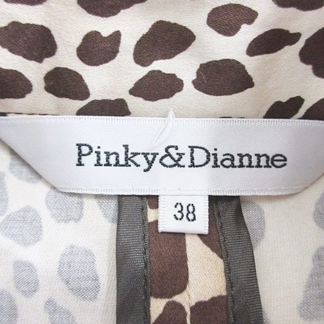 Pinky&Dianne(ピンキーアンドダイアン)のピンキー&ダイアン テーラードジャケット シングル 総柄 アニマル 茶 38 レディースのジャケット/アウター(その他)の商品写真