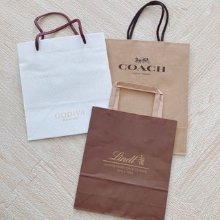 紙袋　ショップ袋　coach  Lindt  GODIVA  ショッパー(ショップ袋)