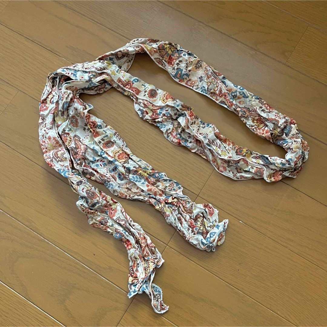 花柄ネクタイ スカーフ ショール レディースのファッション小物(バンダナ/スカーフ)の商品写真