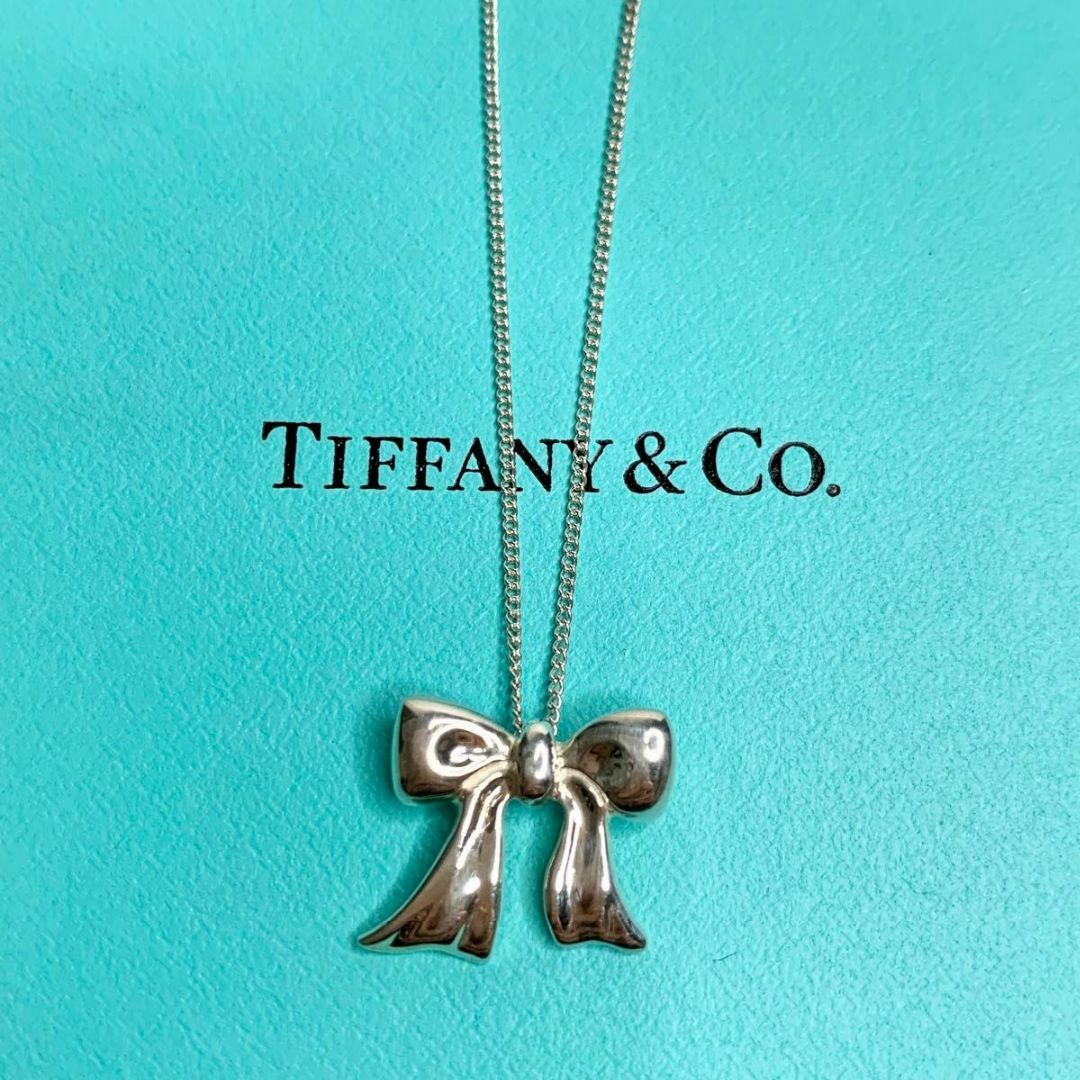 Tiffany & Co.(ティファニー)の希少 TIFFANY&Co. ティファニー ボウ リボン ネックレス　at4 レディースのアクセサリー(ネックレス)の商品写真