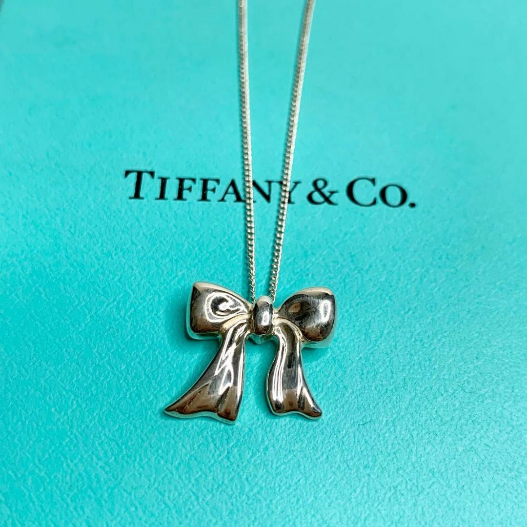 Tiffany & Co.(ティファニー)の希少 TIFFANY&Co. ティファニー ボウ リボン ネックレス　at4 レディースのアクセサリー(ネックレス)の商品写真