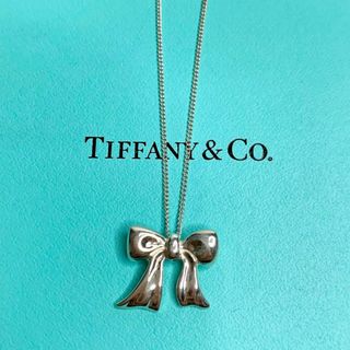 ティファニー(Tiffany & Co.)の希少 TIFFANY&Co. ティファニー ボウ リボン ネックレス　at4(ネックレス)