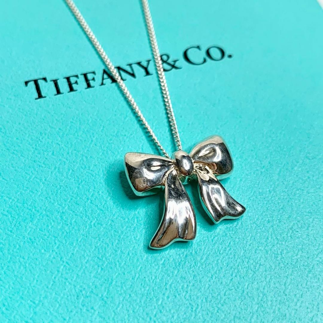 Tiffany & Co.(ティファニー)の希少 TIFFANY&Co. ティファニー ボウ リボン ネックレス　at5 レディースのアクセサリー(ネックレス)の商品写真