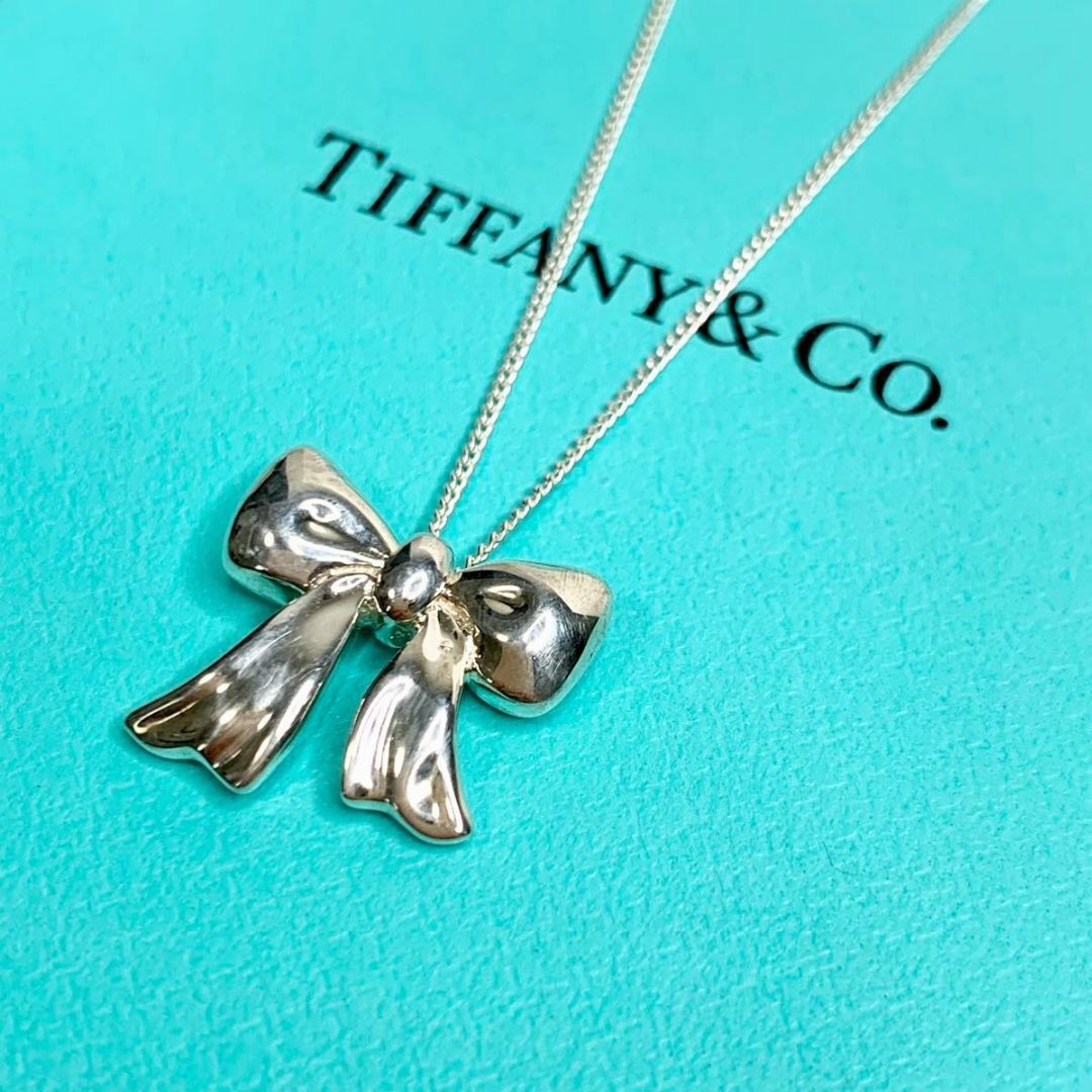 Tiffany & Co.(ティファニー)の希少 TIFFANY&Co. ティファニー ボウ リボン ネックレス　at5 レディースのアクセサリー(ネックレス)の商品写真