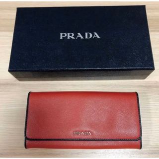 プラダ(PRADA)の【箱付き】プラダ　長財布　赤(財布)