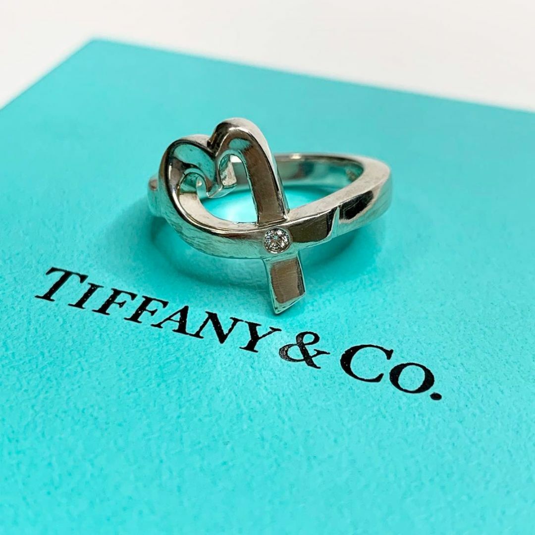 美品 TIFFANY ティファニー  ラビングハート ダイヤ1P シルバーリング＃Tiffany