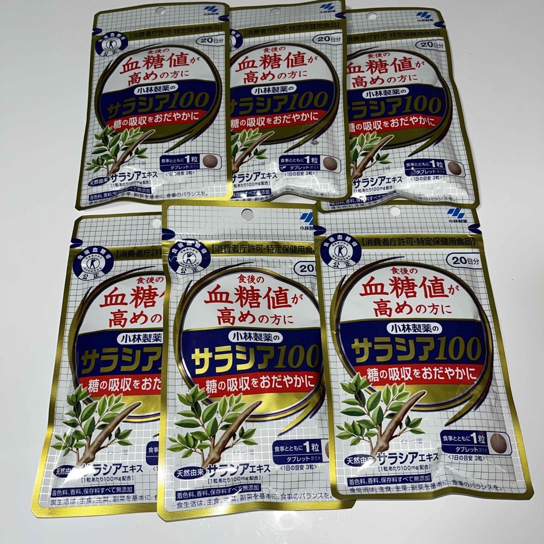 小林製薬(コバヤシセイヤク)のサラシア100 20日分×6袋 コスメ/美容のダイエット(ダイエット食品)の商品写真