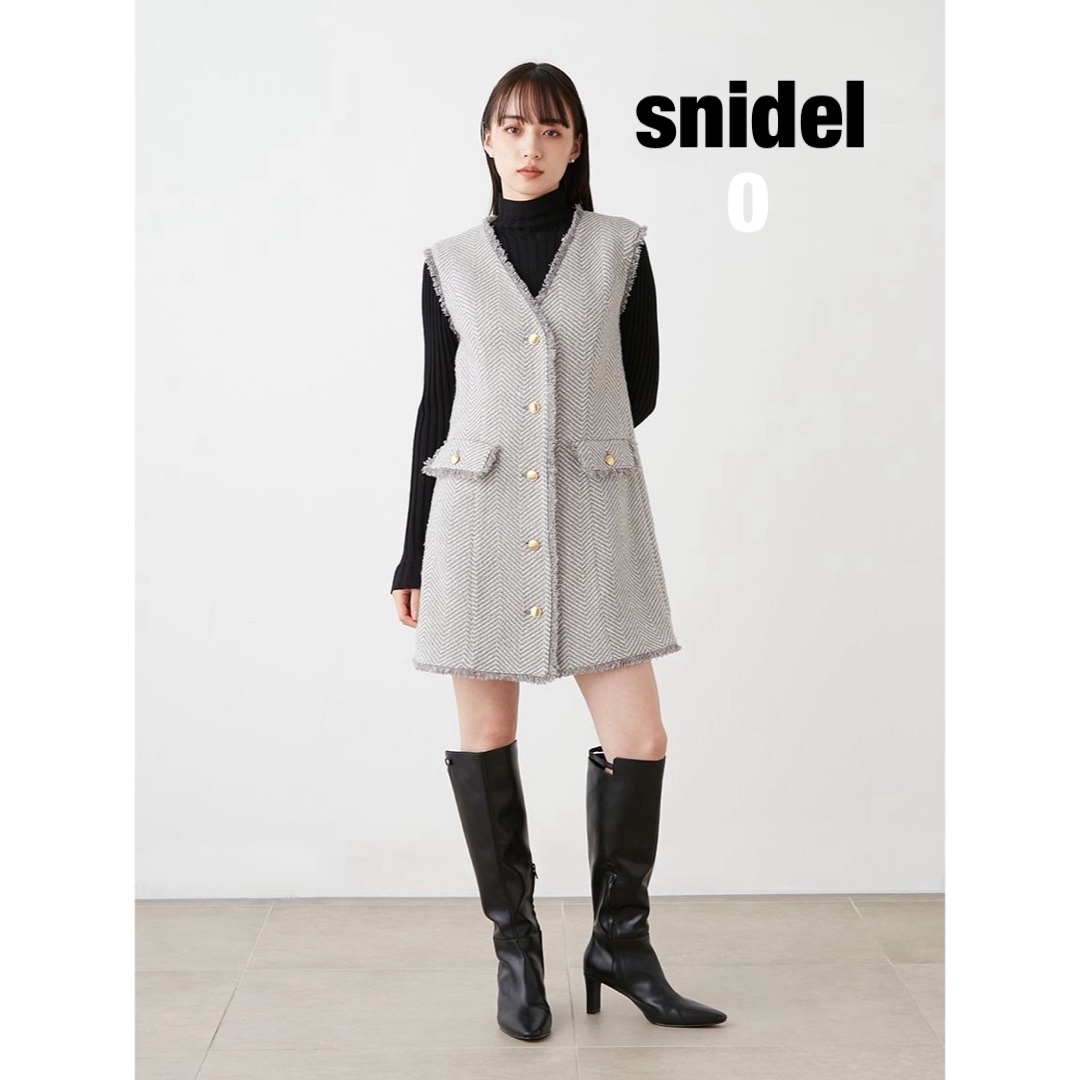 SNIDEL - スナイデル snidel ツイードジレミニワンピース グレー SNIDEL - スナイデル snidel ツイードジレミニワンピース グレー