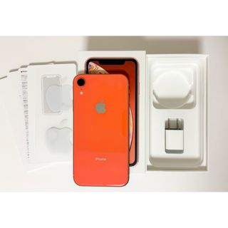 iPhone XR Coral 64 GB au 本体 箱付き(スマートフォン本体)