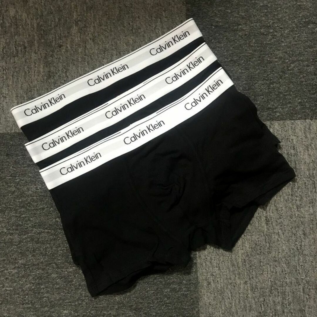 ck Calvin Klein(シーケーカルバンクライン)のカルバンクライン　ボクサーパンツセット　M　黒3点セット メンズのアンダーウェア(ボクサーパンツ)の商品写真