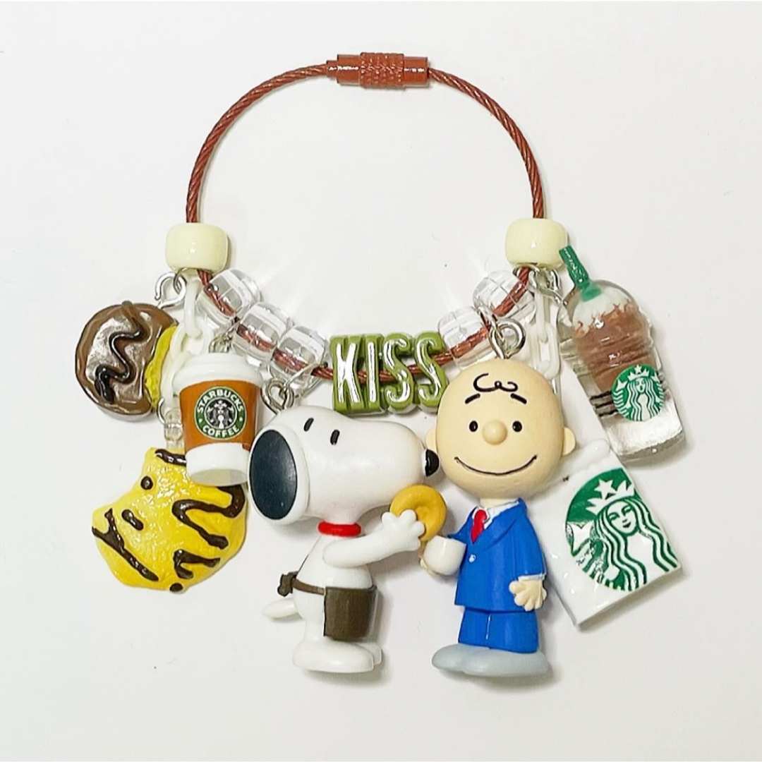 SNOOPY(スヌーピー)のちょっとひと休みしようよ👦🐶☕️ キーホルダー✨ ハンドメイドのアクセサリー(キーホルダー/ストラップ)の商品写真