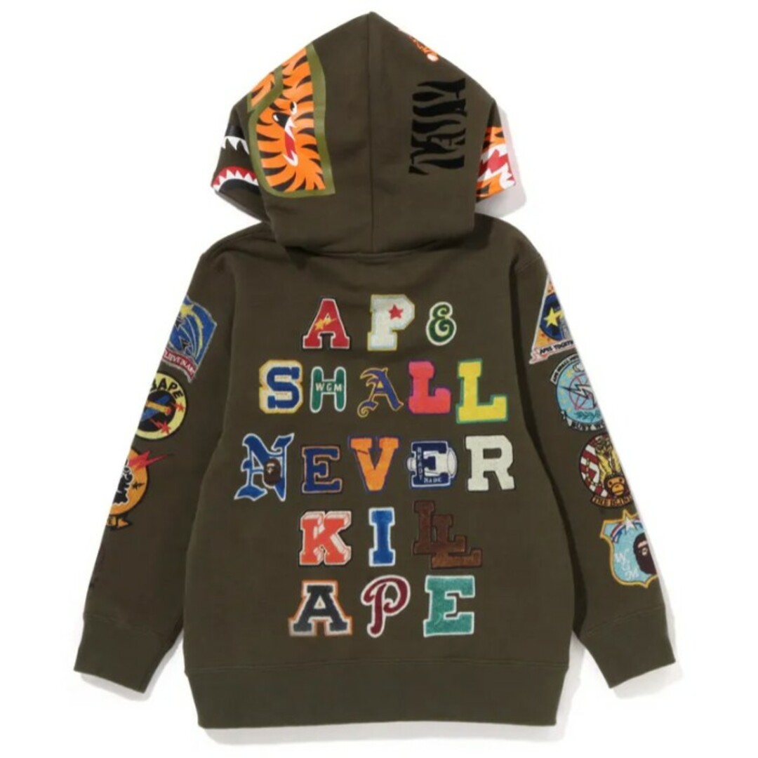 A BATHING APE(アベイシングエイプ)のべイプキッズ×レディーメイド☆15thコラボ パーカー 110 美品 キッズ/ベビー/マタニティのキッズ服男の子用(90cm~)(ジャケット/上着)の商品写真