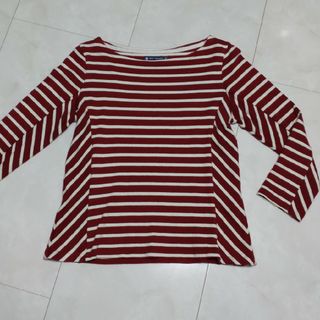 プチバトー(PETIT BATEAU)のプチバトー　ボーダーシャツ　赤✕白(Tシャツ(長袖/七分))