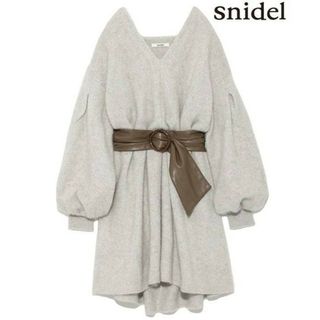 スナイデル(SNIDEL)のSNIDEL♡ベルティッド　ファーライク　ニット　ワンピース(ミニワンピース)