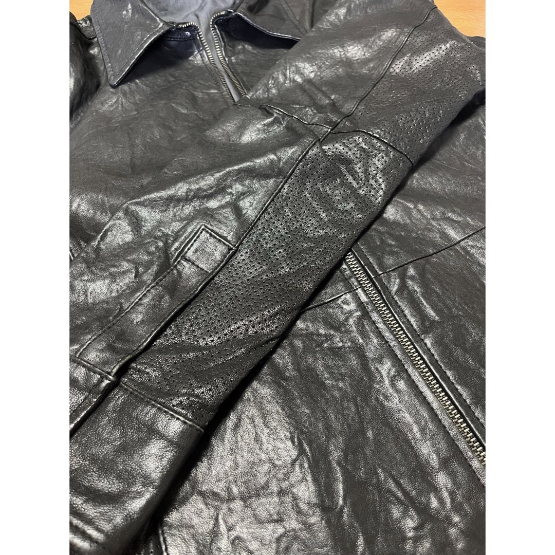 U.S.A製　ビンテージ本革シングルライダーズジャケット　羊革　Wジップ　超レア メンズのジャケット/アウター(ライダースジャケット)の商品写真