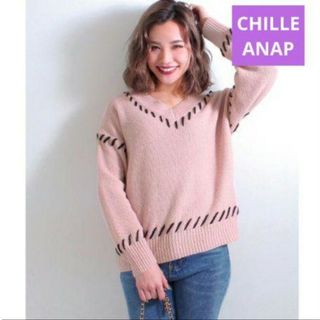 チルアナップ(CHILLE anap)の新品未使用 訳あり レディース ニット トップス ピンクCHILLE ANAP(ニット/セーター)