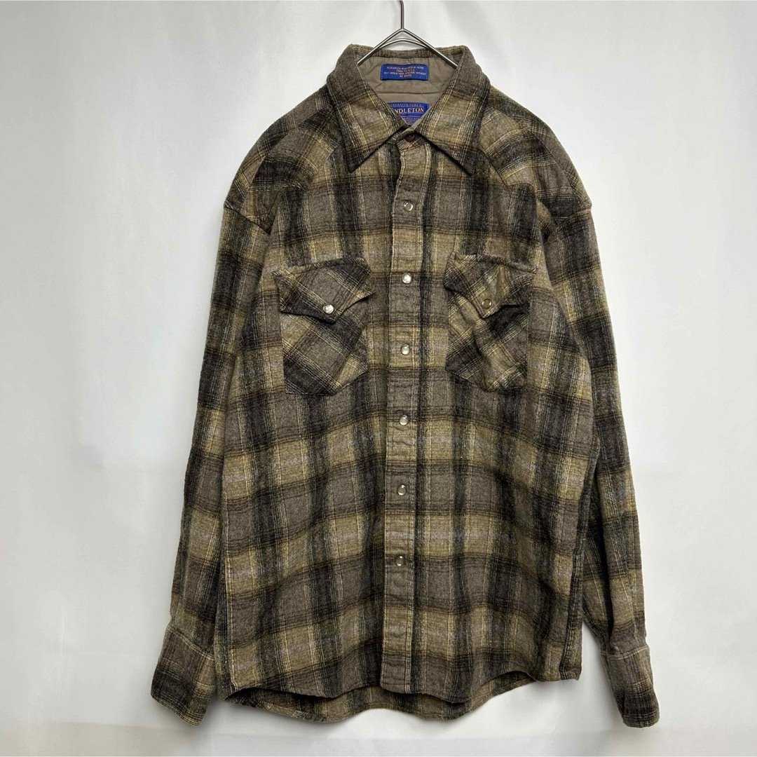 PENDLETON(ペンドルトン)のPENDLETON WESTERN WEAR ネルシャツ　厚手　ブラウンベージュ メンズのトップス(シャツ)の商品写真