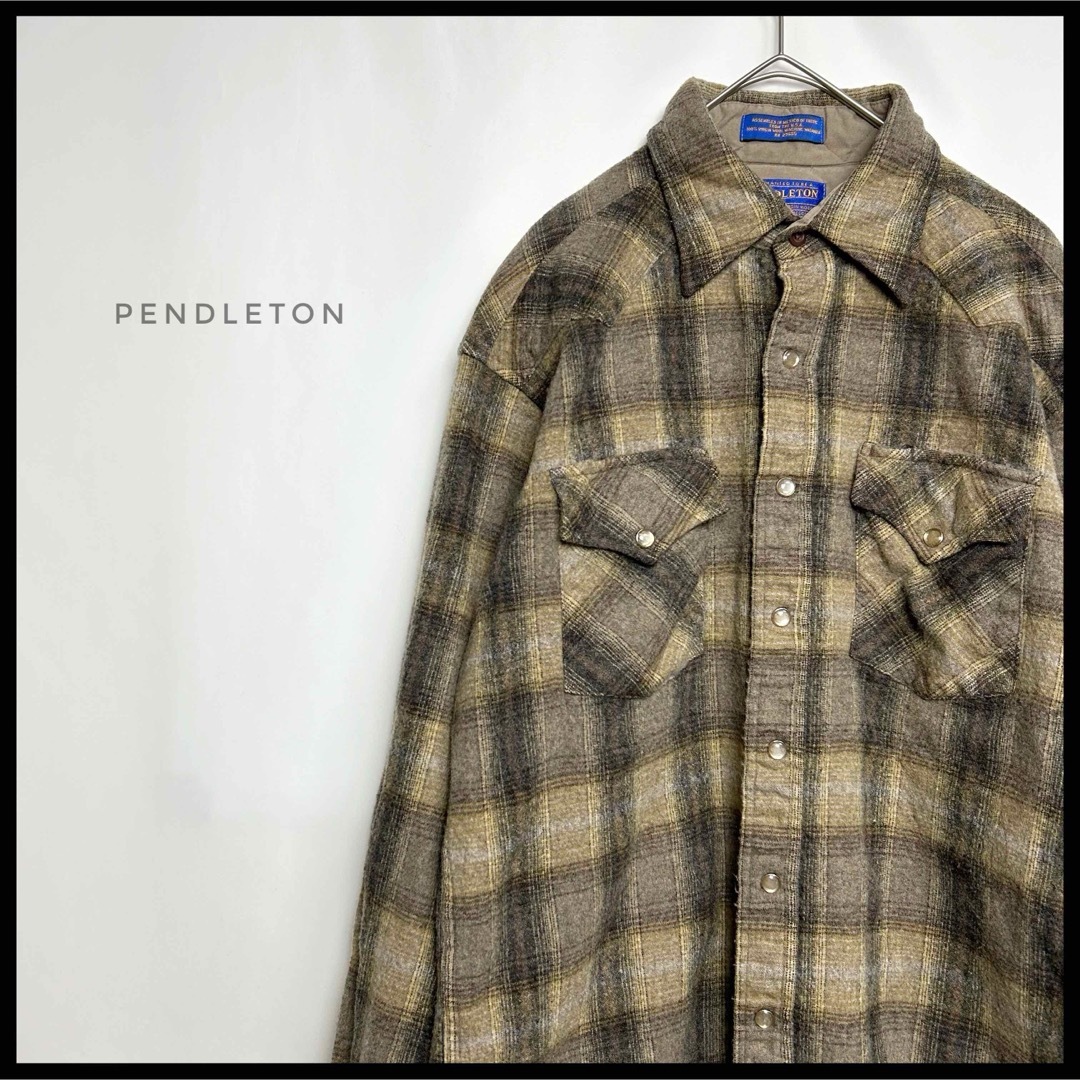 PENDLETON(ペンドルトン)のPENDLETON WESTERN WEAR ネルシャツ　厚手　ブラウンベージュ メンズのトップス(シャツ)の商品写真