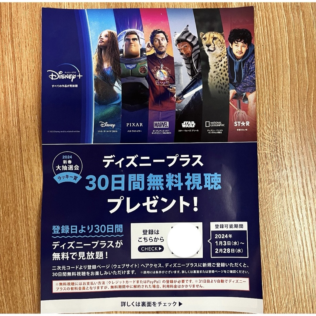 Disney(ディズニー)のディズニープラス　1カ月無料視聴券　割引　視聴券　ディズニー チケットの優待券/割引券(その他)の商品写真