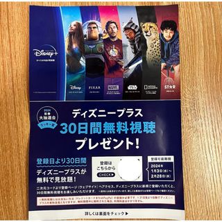 ディズニー(Disney)のディズニープラス　1カ月無料視聴券　割引　視聴券　ディズニー(その他)