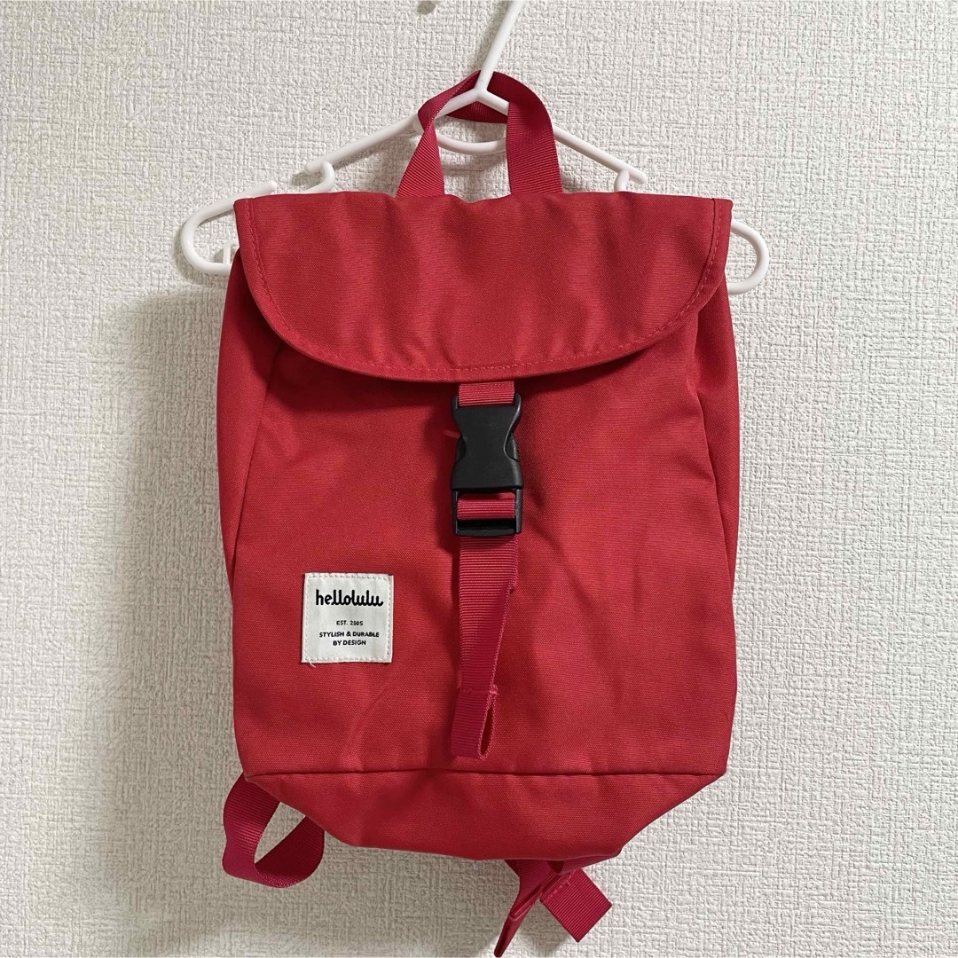 【kids】美品 リュック red キッズ/ベビー/マタニティのこども用バッグ(リュックサック)の商品写真