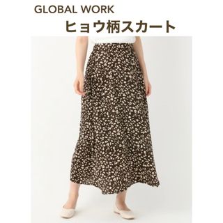 グローバルワーク(GLOBAL WORK)のGLOBAL WORK／ヒョウ柄スカート【黒】(ロングスカート)