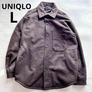 ユニクロ(UNIQLO)のUNIQLO オーバーシャツジャケット コート アウター L ブラウン(その他)