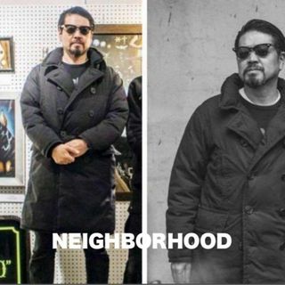 ネイバーフッド(NEIGHBORHOOD)の【滝沢伸介着用】neighborhood ダウンコート  Pコート ブラック L(ダウンジャケット)