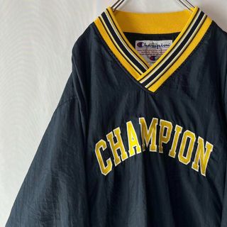 90年代 チャンピオン Champion NASA ナサ Vネック ナイロンプルオーバー メンズXL ヴィンテージ /eaa371277レッド系赤色柄