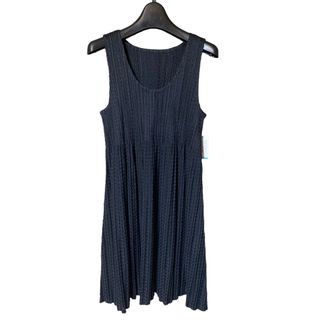 プリーツプリーズイッセイミヤケ(PLEATS PLEASE ISSEY MIYAKE)のプリーツプリーズ　KNIT KNIT ミニワンピース　チュニック　ブラック　黒(チュニック)