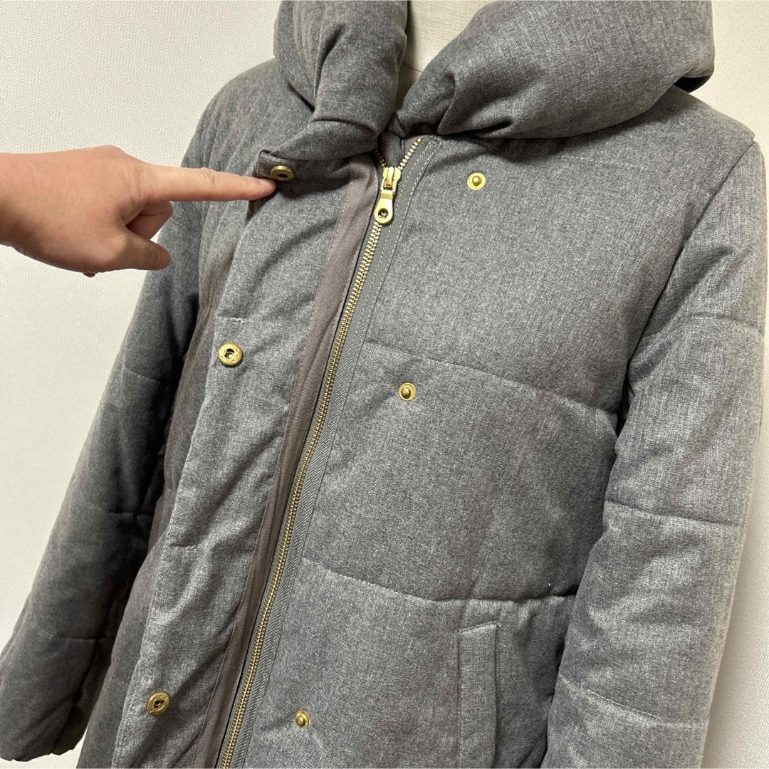 HONEYSUCKLE ROSE(ハニーサックルローズ)のハニーサックルローズ　襟ボリューム　グレー　中綿コート レディースのジャケット/アウター(ダウンコート)の商品写真