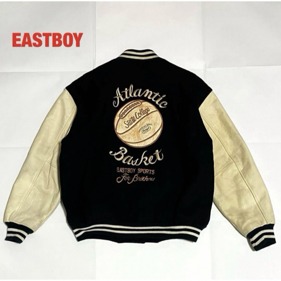 EASTBOY(イーストボーイ)のEASTBOY　スタジャン　牛皮レザー　キルティング　ワッペン　バスケットボール メンズのジャケット/アウター(スタジャン)の商品写真