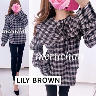 リリーブラウン(Lily Brown)の【新品】リリーブラウン ビッグカラー フリル ブラウス(シャツ/ブラウス(長袖/七分))