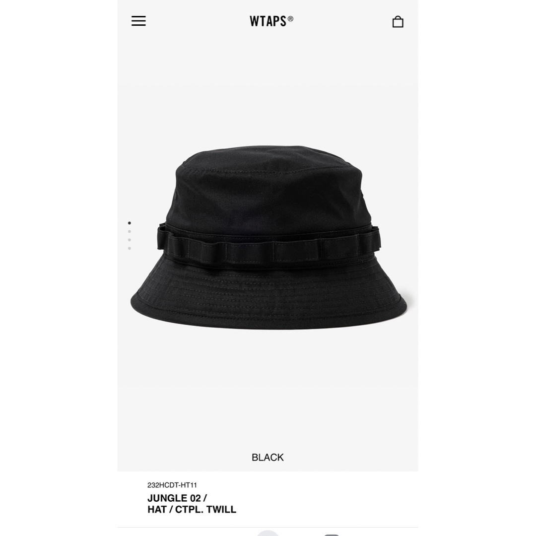 W)taps(ダブルタップス)のWTAPS JUNGLE 02 / HAT / CTPL. TWILL ブラック メンズの帽子(ハット)の商品写真