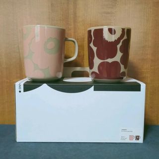 マリメッコ(marimekko)の未使用 マリメッコ マグ 250ml ワインレッド ピンク テラコッタ パウダー(マグカップ)