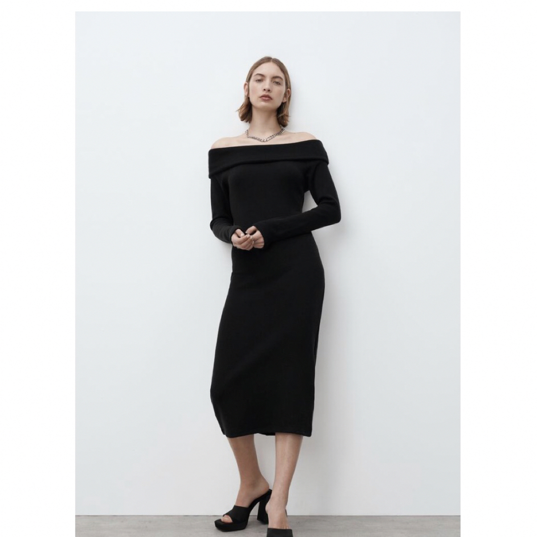 ZARA(ザラ)のZARA オフショルダーワンピース レディースのワンピース(ロングワンピース/マキシワンピース)の商品写真